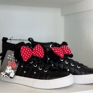 Disney Black Sneakers with Red Polka Dot Bow